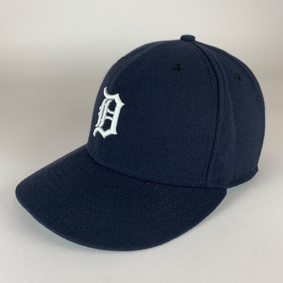 Detroit Tigers MLB Navy Blue New Era 59Fifty Fitted Hat No Side NE Logo 7 1/4 - Picture 1 of 6